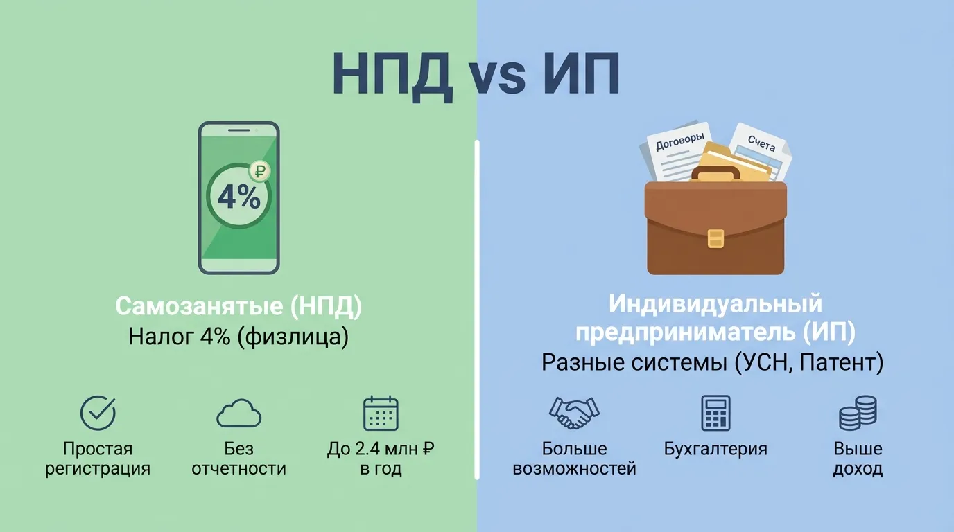 НПД или ИП — что выбрать в 2026 году